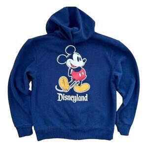 Disney Mickey Mouse Hoodie Men Size Small Full Zip Navy Sweatshirt